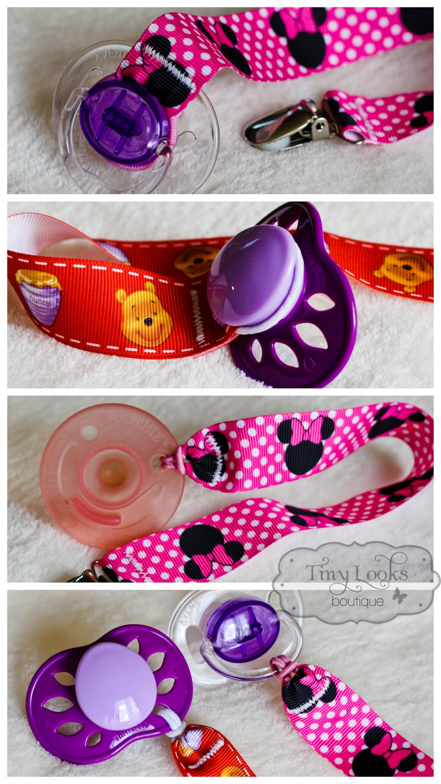 Tiny Looks Kids Boutique New Pacifier holders