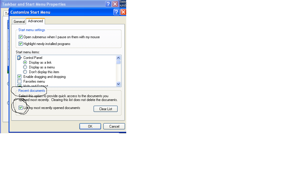 How To Remove RECENT DOCUMENTS From Start Menu In Windows XP 
