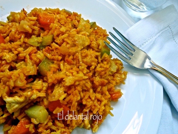 arroz basmati con pollo y curry
