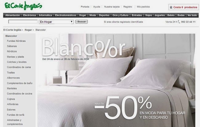 me gusta ahorrar: Descuentos de hasta el 50% en Blancolor del El Corte  Inglés
