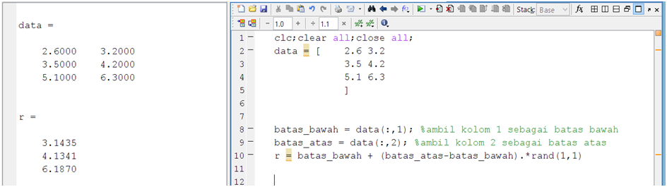 Buku Belajar Pemrogaman Matlab-Random Generator dengan Batasan Range Tertentu Buku Belajar Pemrogaman Matlab-Random Generator dengan Batasan Range Tertentu