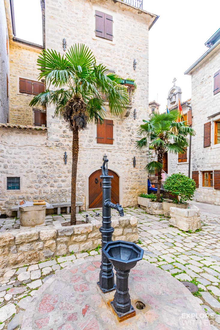 Kotor Old Town with Water Fountain