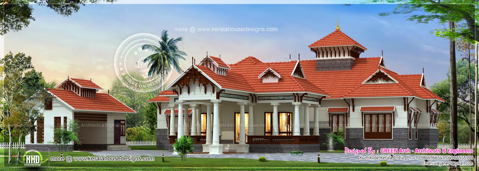 Traditional Kerala Style House With Separate Garage Kerala Home