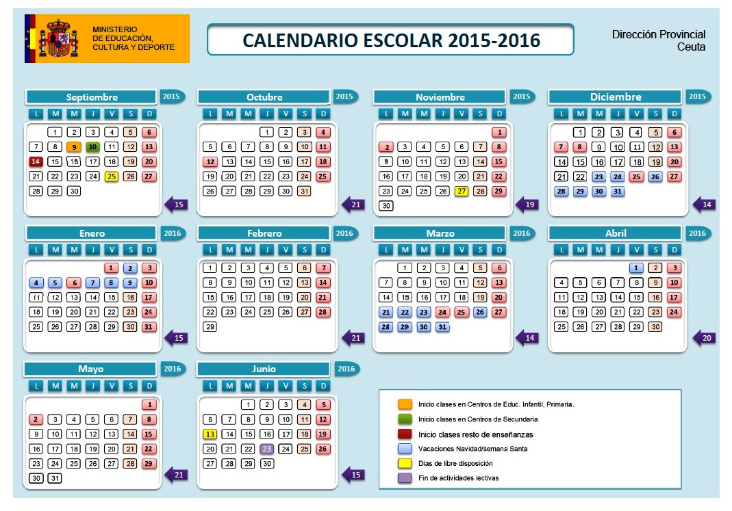 Calendario Escolar 2015/16