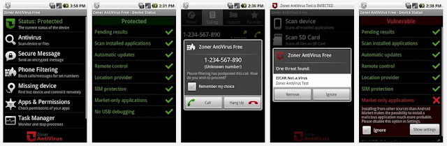 تطبيق مجانى مميز للحماية الشاملة من الفيروسات وفلترة المكالمات والرسائل Zoner AntiVirus Free-1-8-1-APK