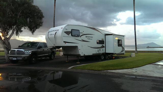 Camped at Esterio Beach Resort in Ensenada Mexico