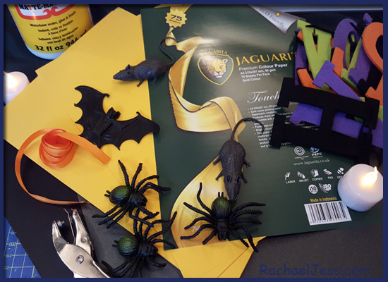 Materials used to create our Halloween Bunting