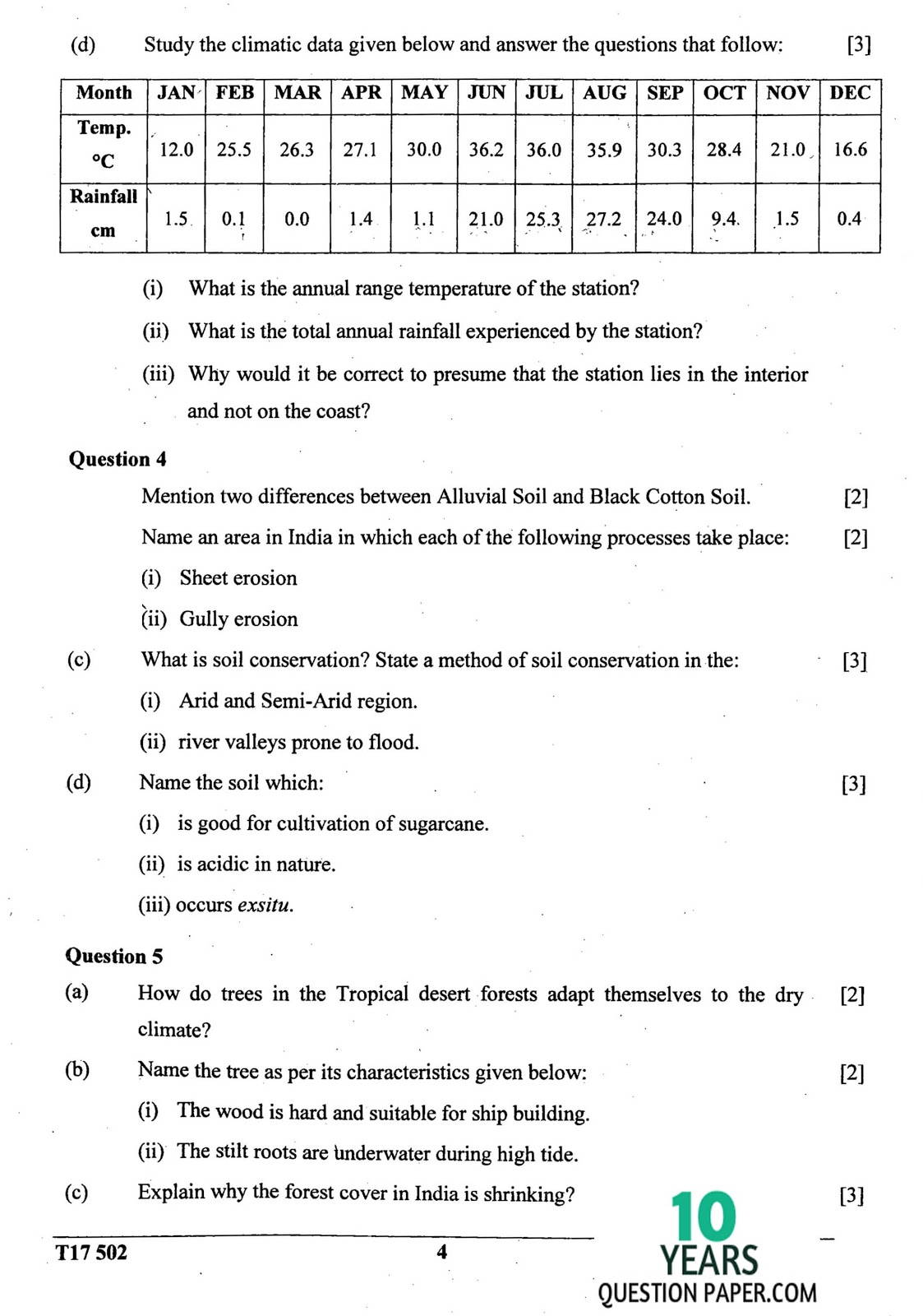 icse 2016-2017 class 10th geography H.C.G Paper 2 question paper icse 2017 class 10th geography H.C.G Paper 2 question paper