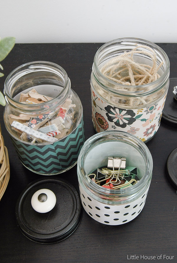Recycled Glass Jars Turned Stylish Office Storage Little House of