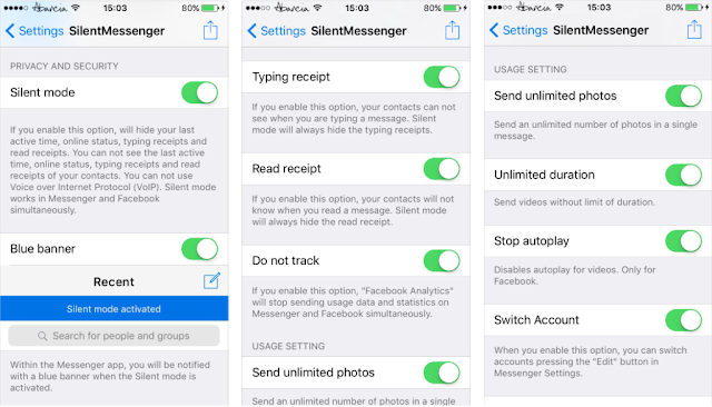 SilentMessenger control of your privacy and enable stealth mode for Messenger and Facebook on iOS.