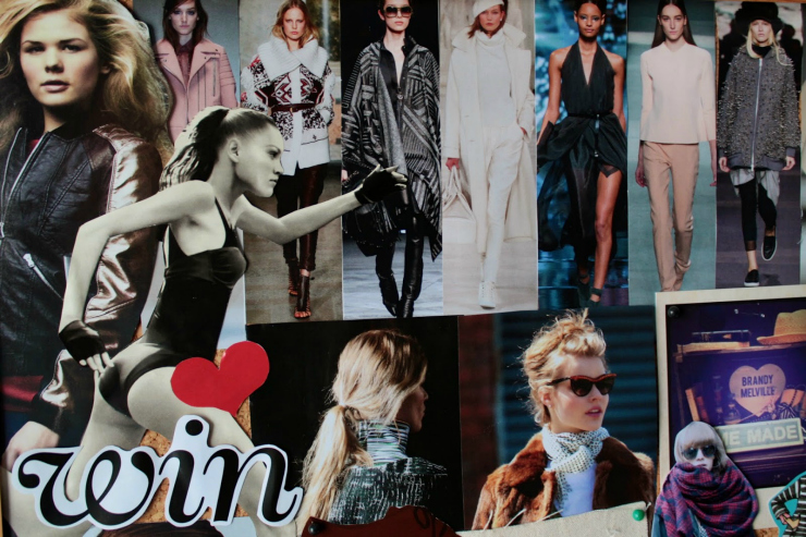 Fashion winter mood board DIY video using magazine clippings
