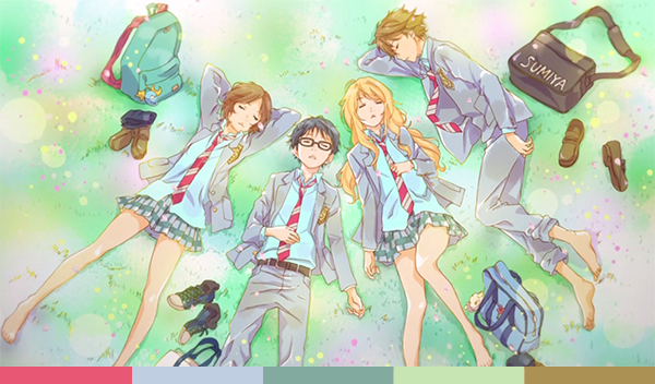 Sessão personagens Shigatsu wa Kimi no Uso