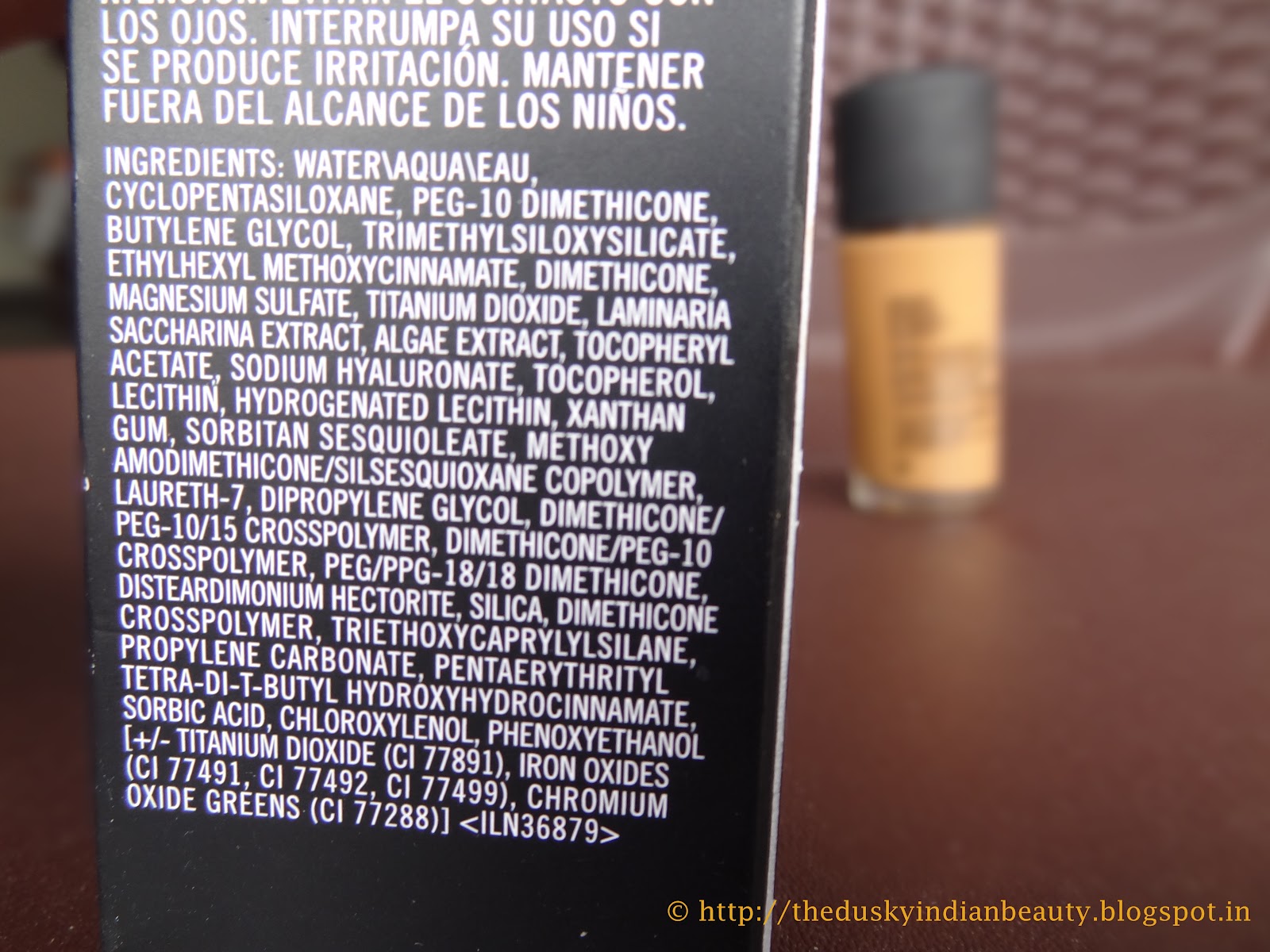 mac studio fix fluid ingredients