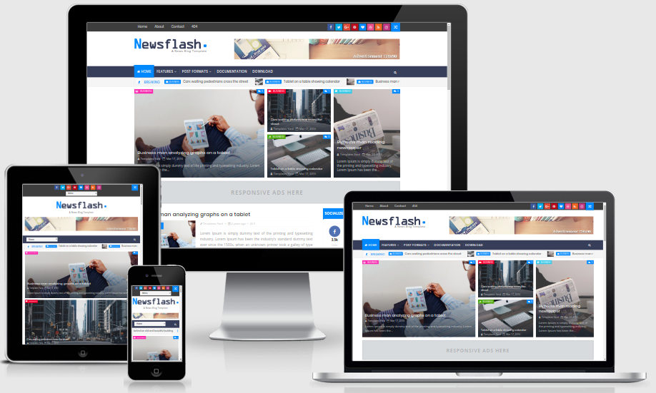 newsflash responsive blogger template free theme cc