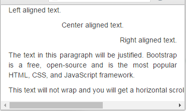 bootstrap text justify class