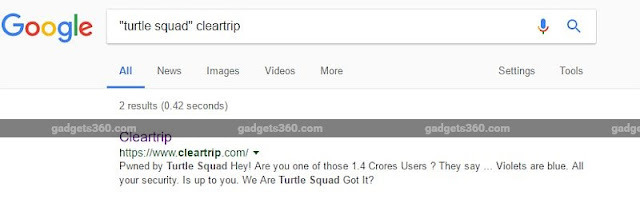 Cleartrip Website Apparently Hacked by 'Turtle Squad'