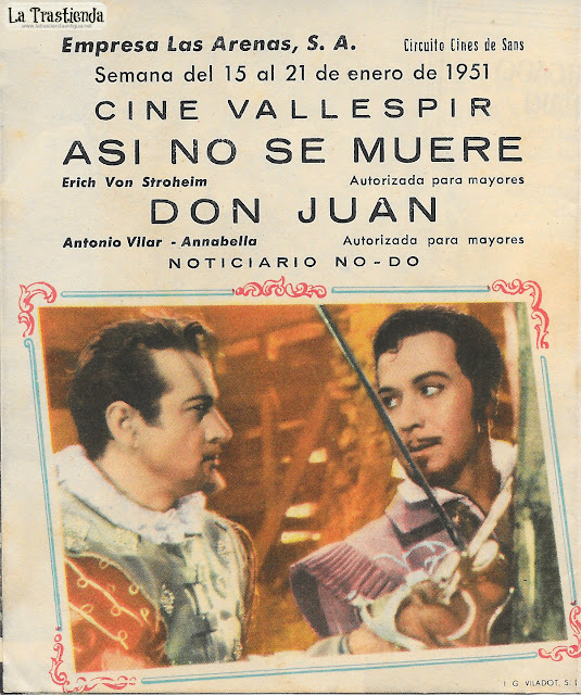 Don Juan - Programa de Cine - Antonio Vilar - Annabella