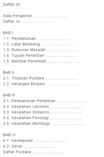Contoh Daftar Isi