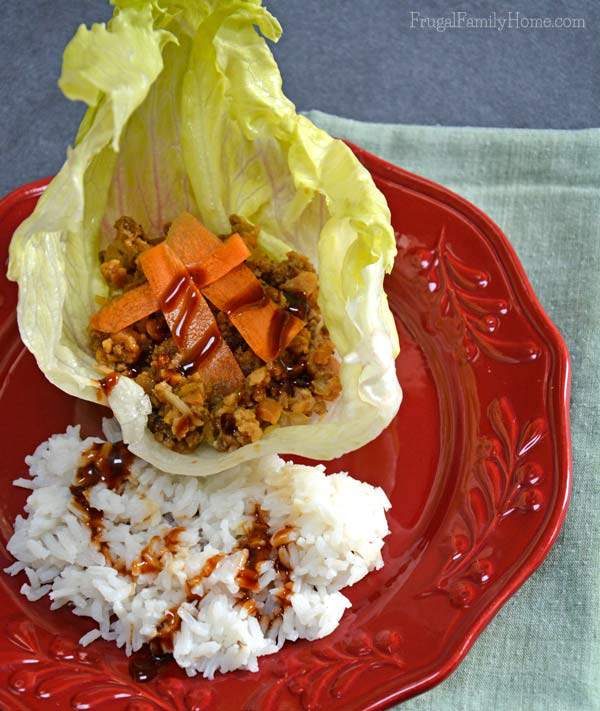 Ground Beef Lettuce Wraps from Frugal Family Home