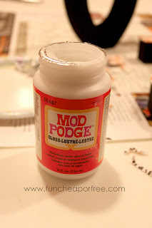 Mod Podge on a table, from Fun Cheap or Free