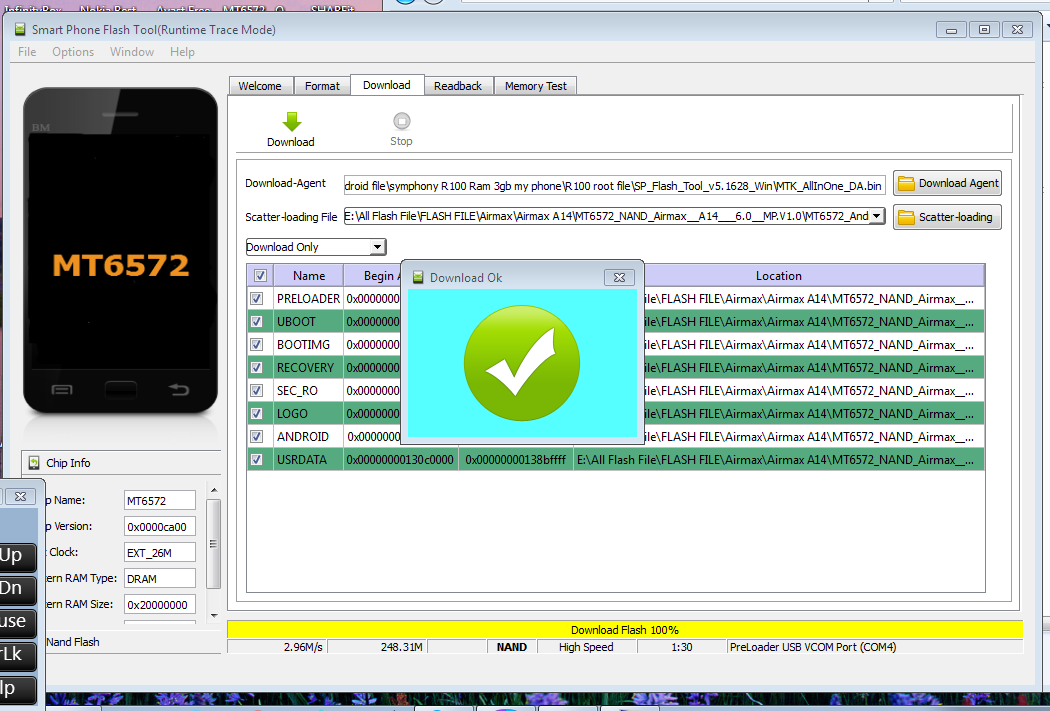Airmax A14 FIRMWARE Scatter And Bin FILE MT6572 CPU 100 Tested