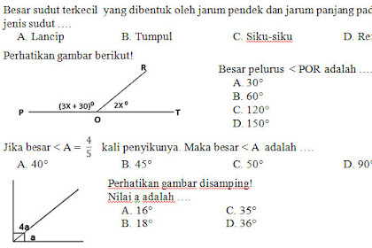 Soal Matematika Kelas 7 Semester 1 Dan Kunci Jawaban 2019