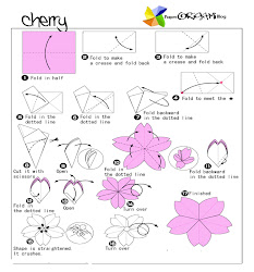 origami flower cherry paper simple diagram instruction guide