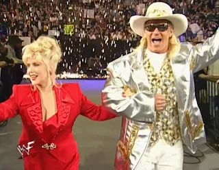 WWE / WWF - Wrestlemania 14 Review  -  Jeff Jarrett escorted special guest ring announcer Gennifer Flowers to ringside