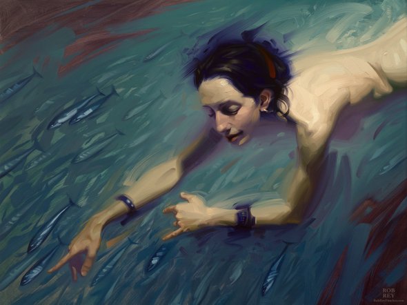 As belas pinturas de mulheres com toques surreais, poéticos e de fantasia de Rob Rey Rob Rey deviantart pinturas a óleo retratos fantasia surrealismo mulheres planetas espaço deusas beleza