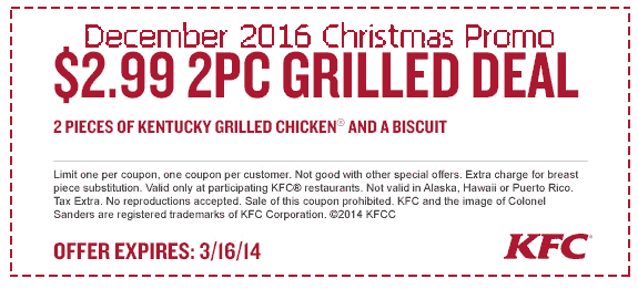 Kfc coupons canada dec 2018