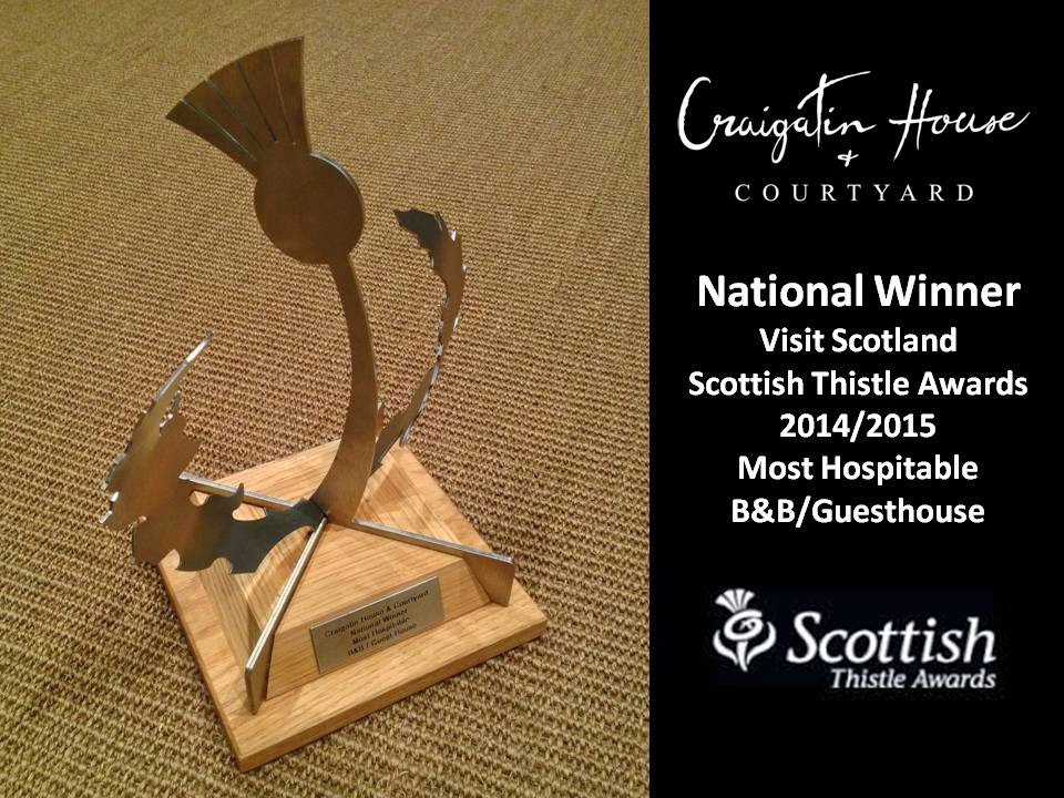 Craigatin House and Courtyard Pitlochry Scotland Scottish Thistle