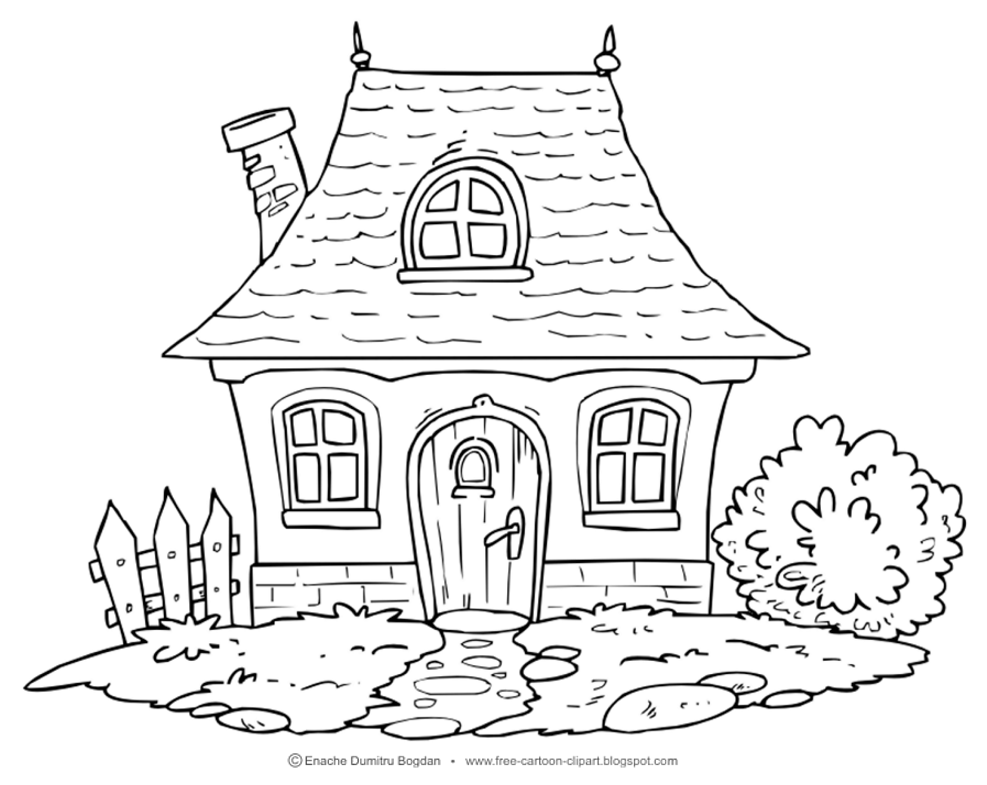 house clipart coloring - photo #44