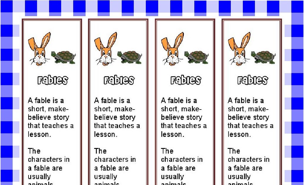 Classroom Freebies: Fables bookmark