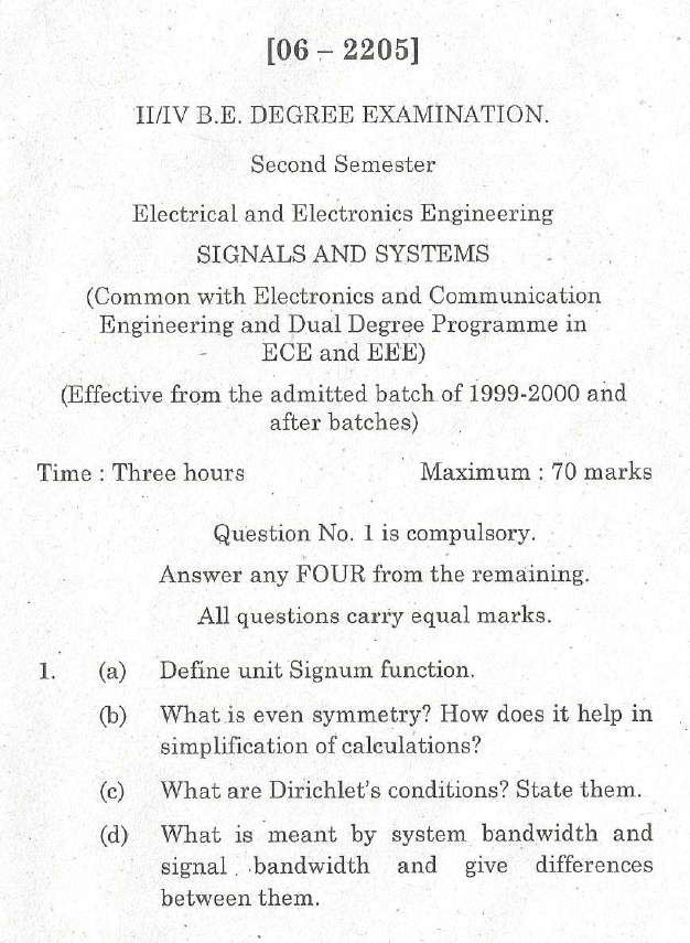 AU B.E EEE Signals and Systems 2015 Question Paper University Question Papers