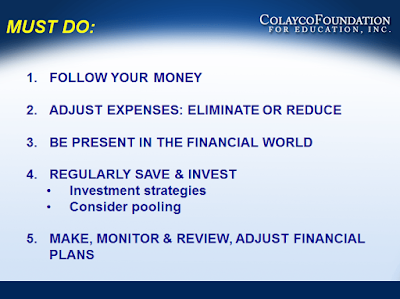 Money Matters - Must Do - Summary  - Colayco