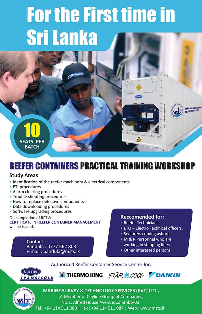 Ceyline MSTS Reefer Containers Practical Training