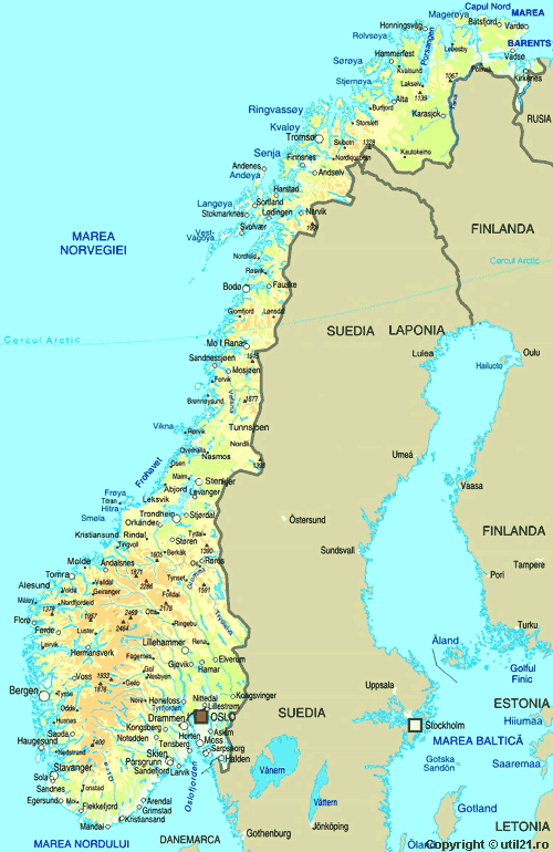 Noruega | Mapas Geográficos da Noruega