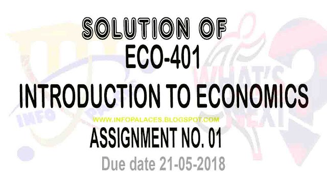 ECO401 Assignment No 1 Spring 2018