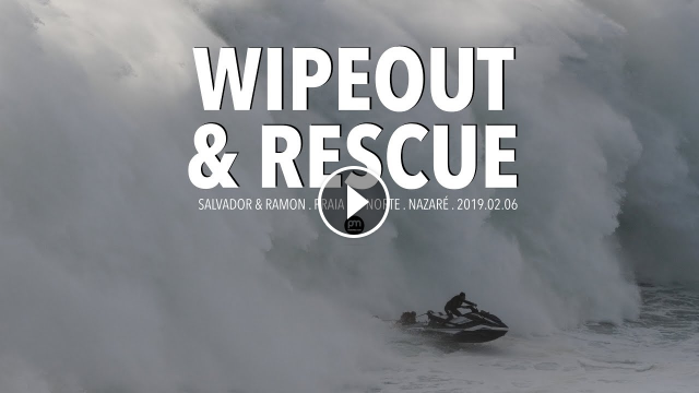 Wipeout Heroic Rescue Raw Footage Nazaré Portugal - 2019 02 06 Surf Big Waves 4K