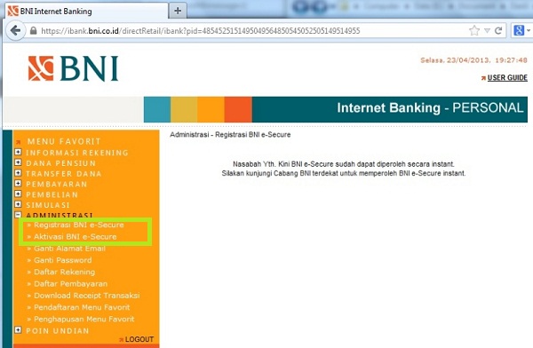 Cara Mendapatkan BNI e-Secure 2 Cara Mendapatkan BNI e-Secure 2