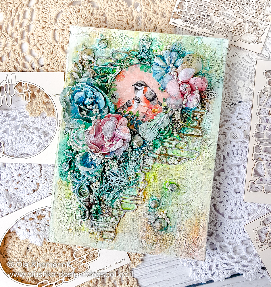 Scrapiniec inspirations on blogspot: Altered notebook with mixed media ...
