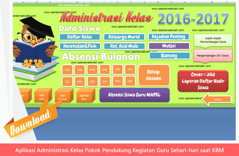 Aplikasi Administrasi Wali Kelas SD Simpel Tapi Lengkap dengan Excel Aplikasi Administrasi Wali Kelas SD Simpel Tapi Lengkap dengan Excel