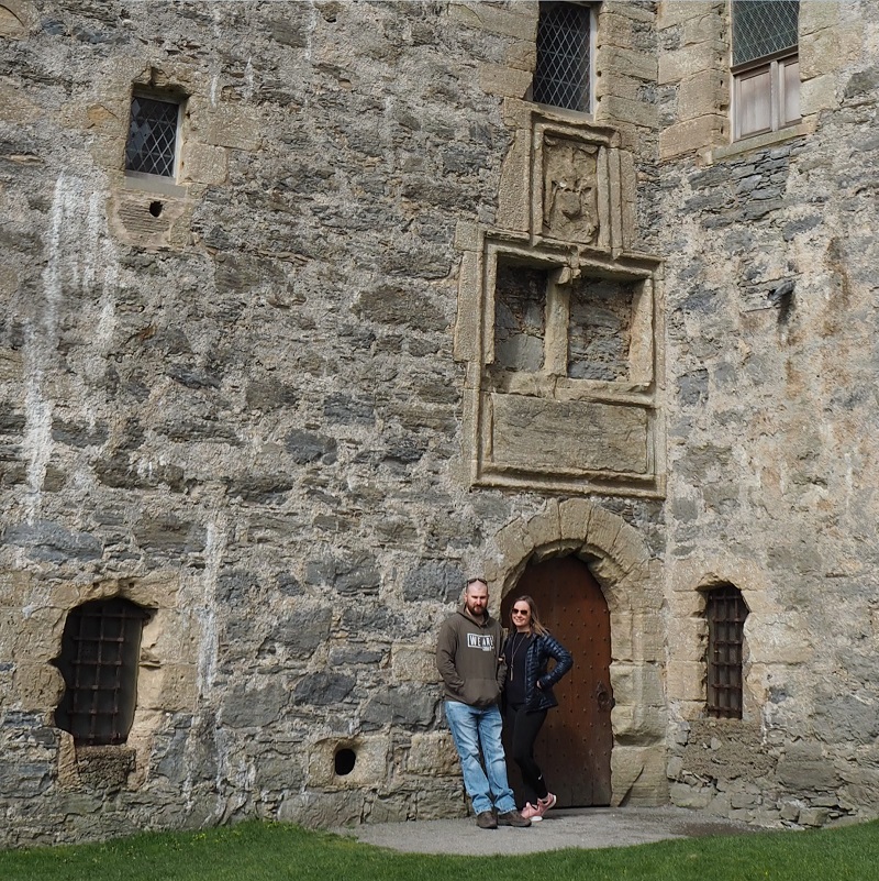 At the front door of Scalloway castle