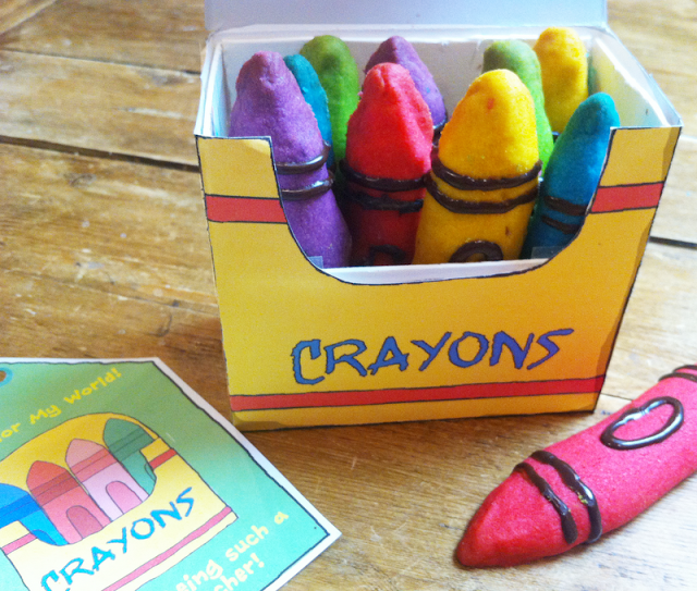 Parties and Patterns Teacher Gifts "Crayon Box"
