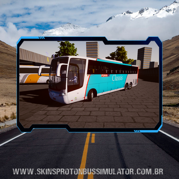 Vissta Bus HI N.S.Penha Skin Proton Bus Simulator Road - Vissta Buss HI O-500 RSD Viação N.S.Penha
