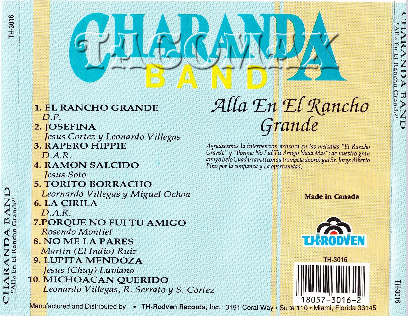 sɐɹǝdnɹƃ sǝuoıɔɔǝΙoɔ: Charanda Band-Alla En El Rancho Grande