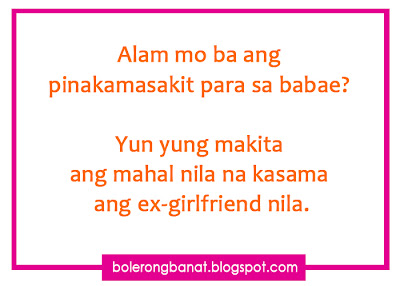 Yun yung makita ang mahal nila na kasama ang ex-girlfriend nila.