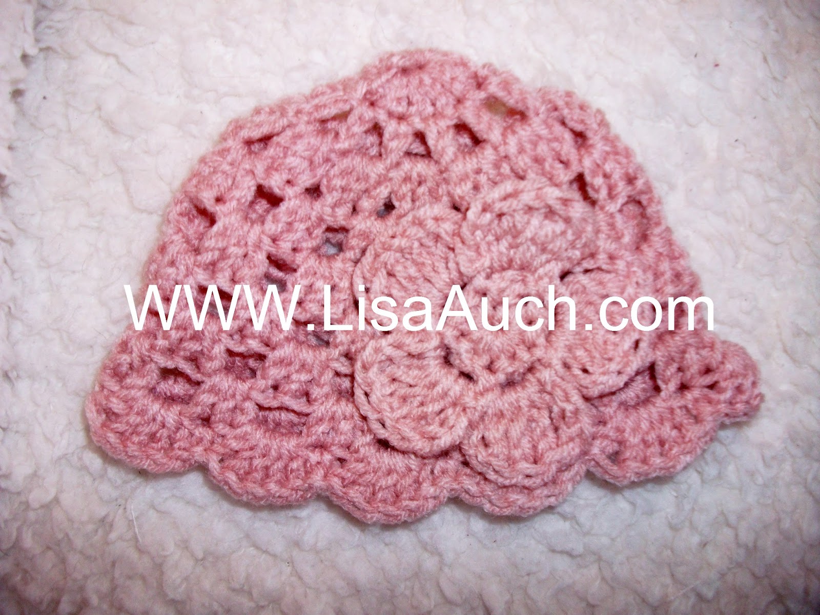 Quick easy Crochet Baby hat (free) Shell Pattern