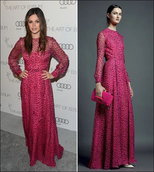 animal print long-sleeve gown. Rachel’s Valentino gown