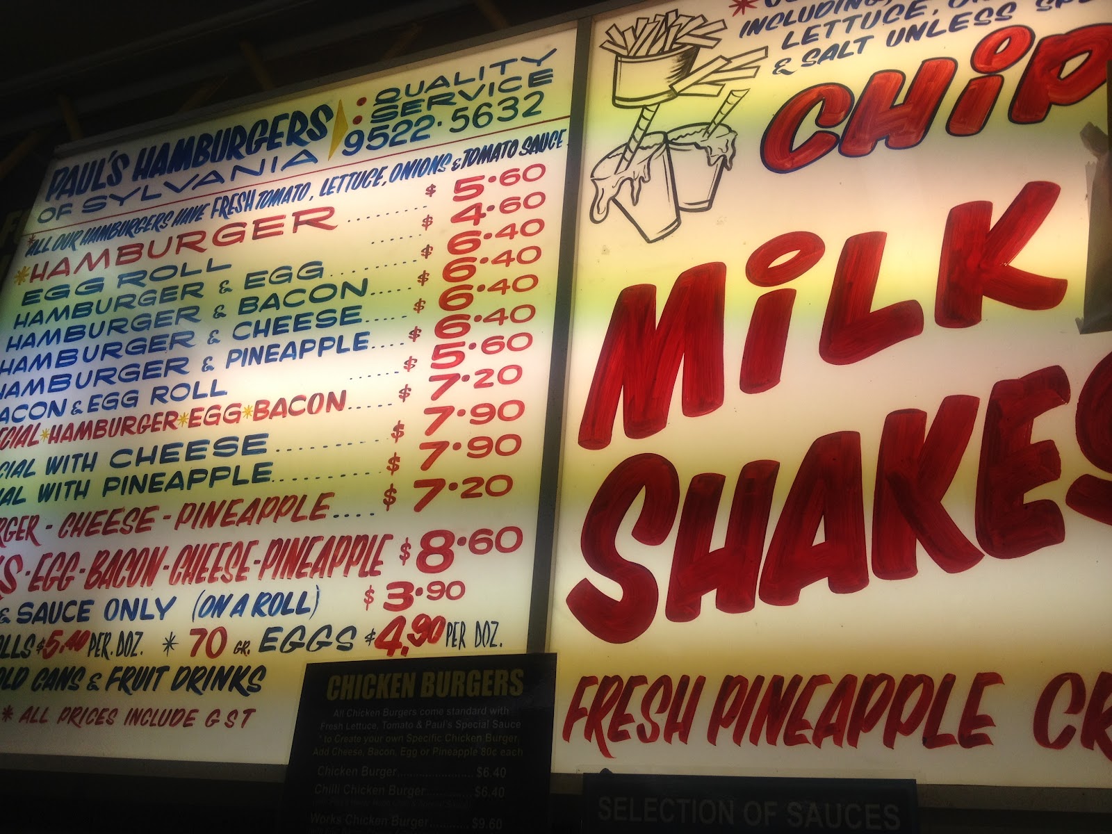 ilovemyfoodlots. Paul's Famous Hamburgers Sylvania Sydney, Australia.